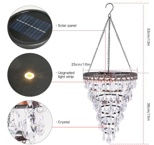 Warm LED Outdoor Garden Hanging Solar Lantern