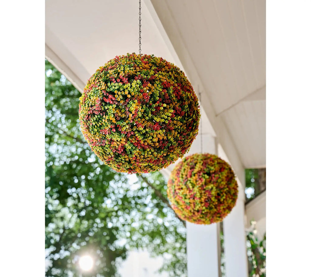 Wicker Park Set of 2 Oversized Faux Floral Spheres