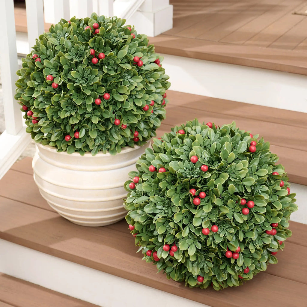 Wicker Park Set of 2 Oversized Faux Floral Spheres
