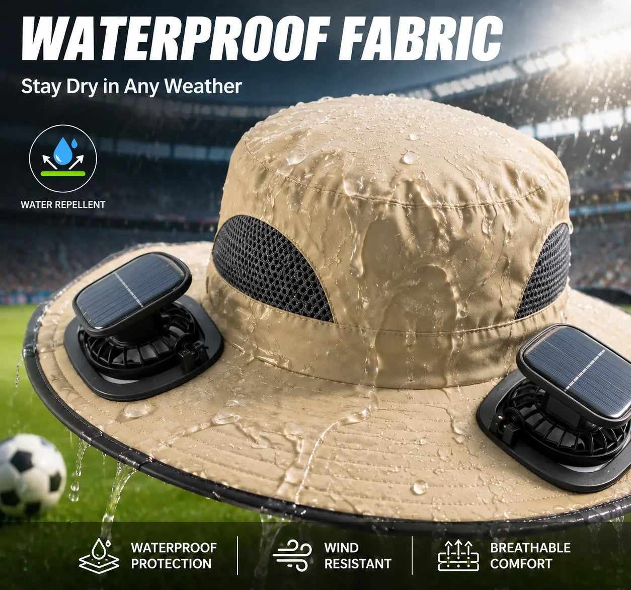 New Solar-Powered Outdoor Cooling Fan Hat