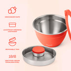 Stainless Steel 64oz Salad Bowl Kit