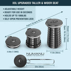 19.7" XXL Collapsible Stool w/ Seat Pad & Waterproof Carry Bag