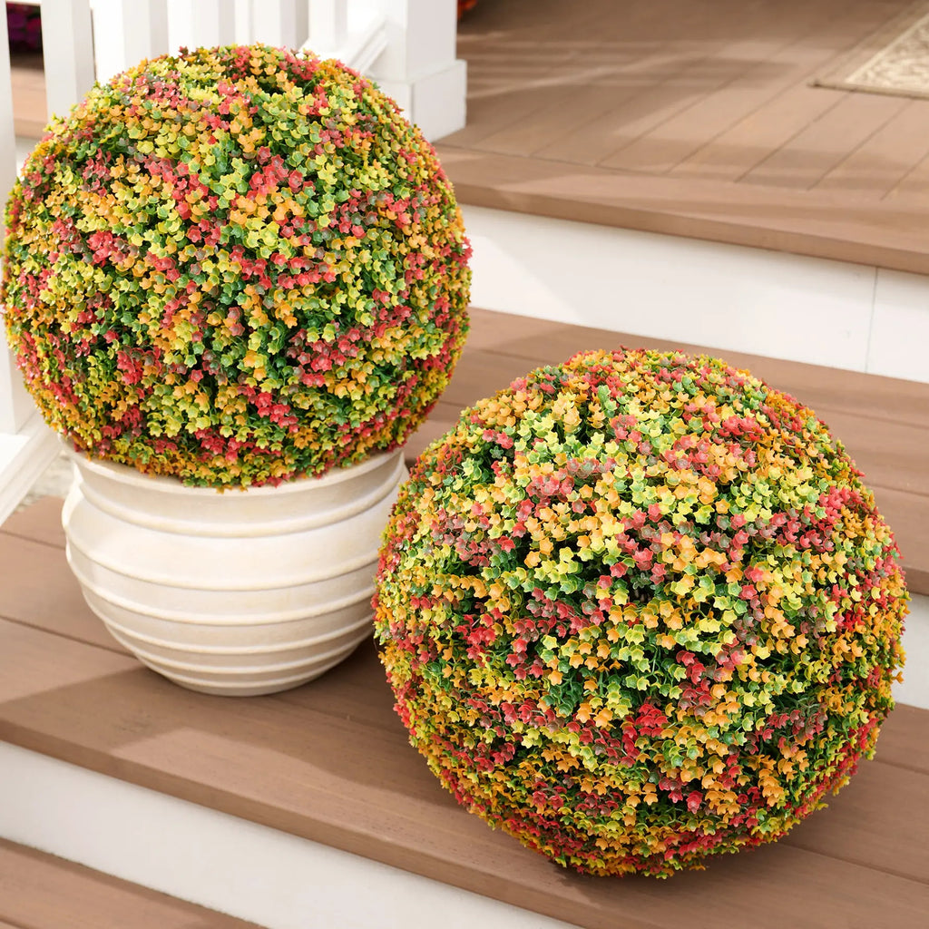 Wicker Park Set of 2 Oversized Faux Floral Spheres