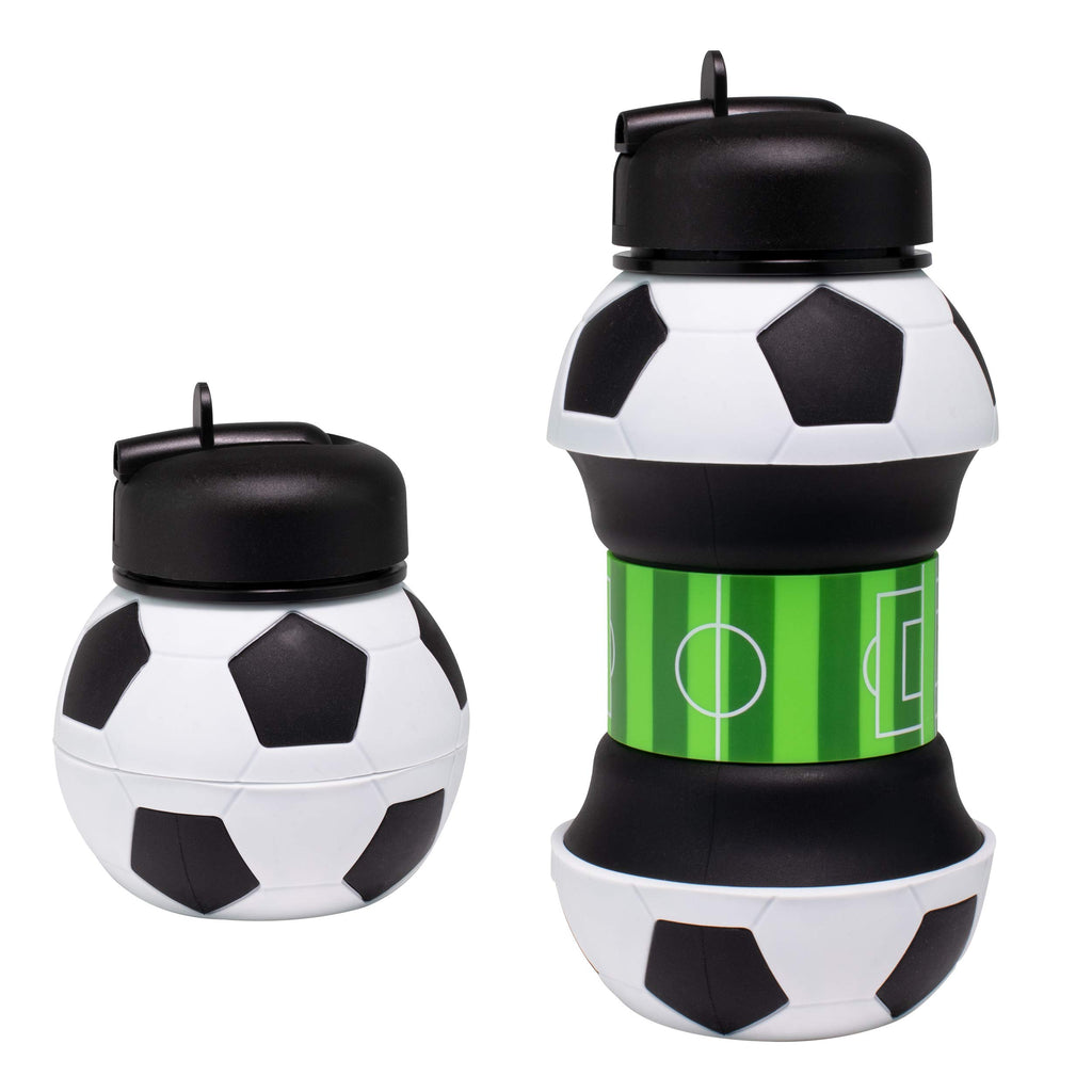 Art Collapsible Silicone Soccer Ball Water Bottle