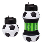 Art Collapsible Silicone Soccer Ball Water Bottle