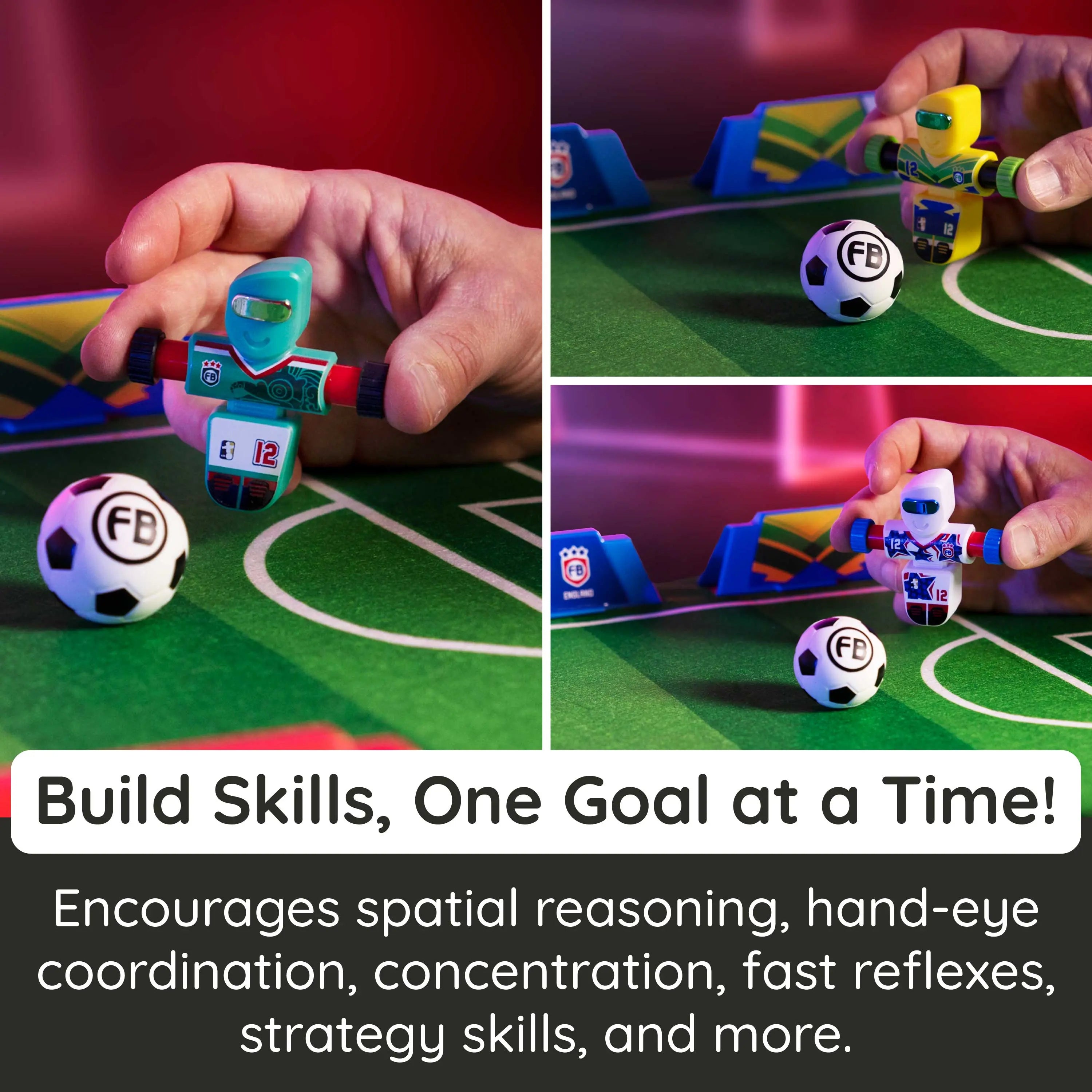 International-Themed Foosbots Soccer Game with Stadium