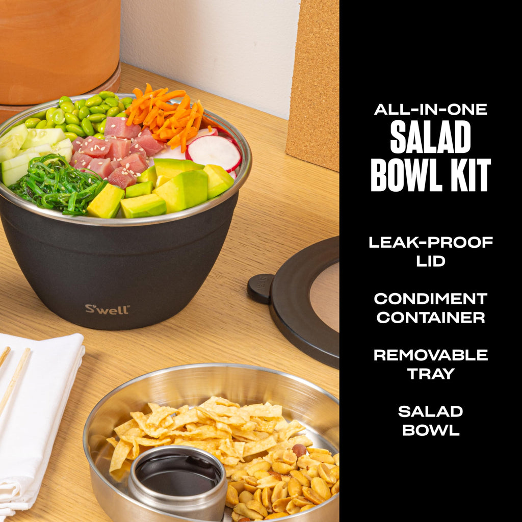 Stainless Steel 64oz Salad Bowl Kit