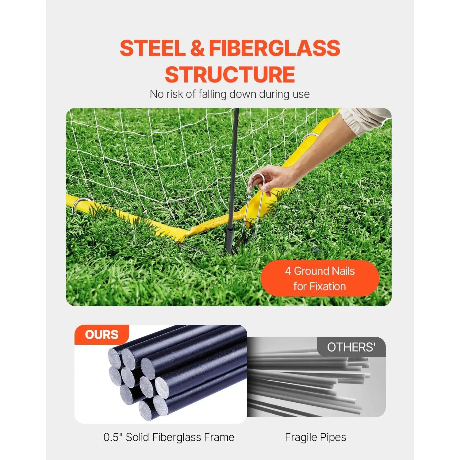 Portable Soccer Goal 12x6 ft with Carry Bag