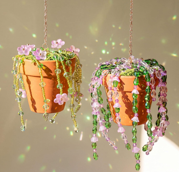 Leaf Bead Succulent Window Hanging Suncatcher