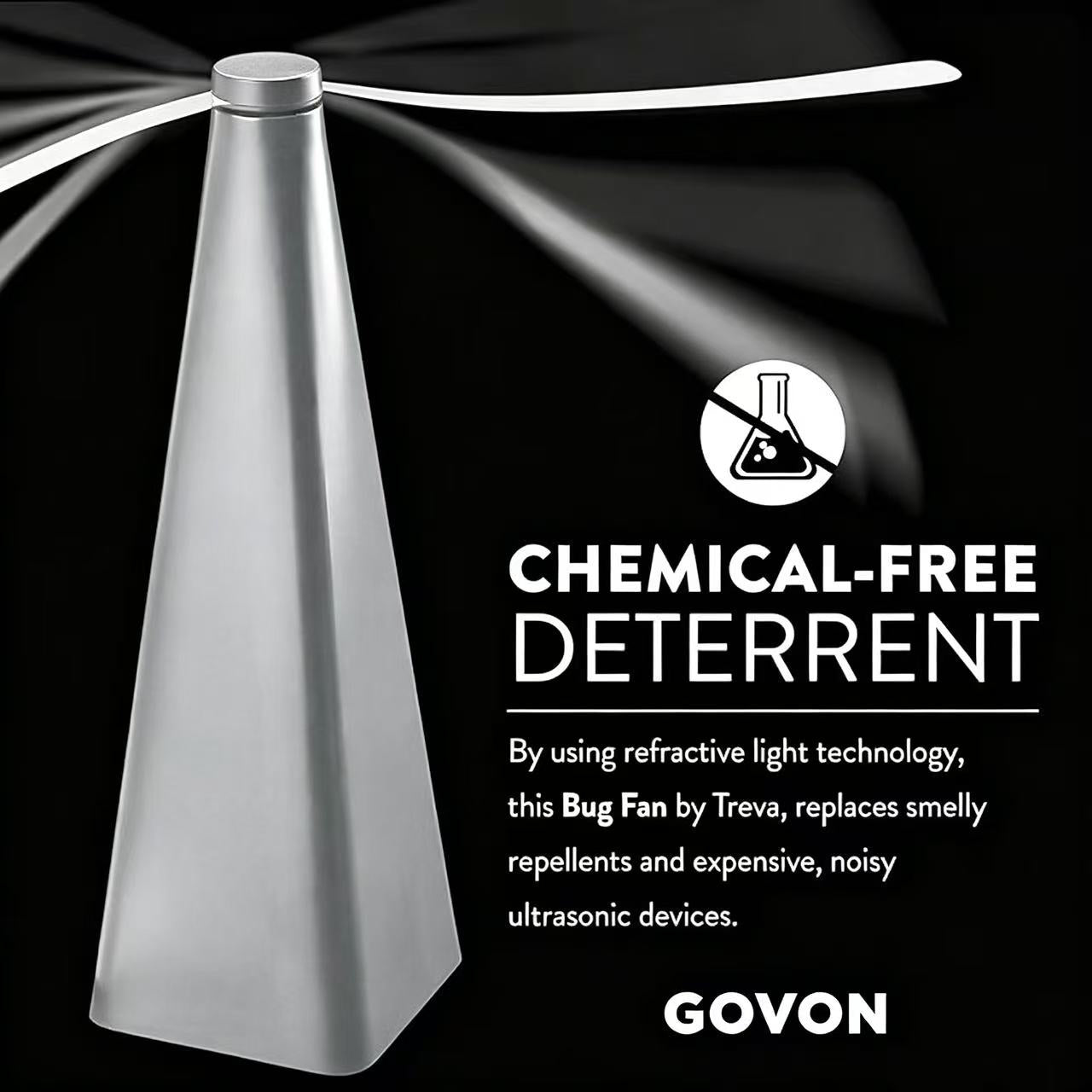 Holographic Blade Battery Powered Fly Deterrent Fan