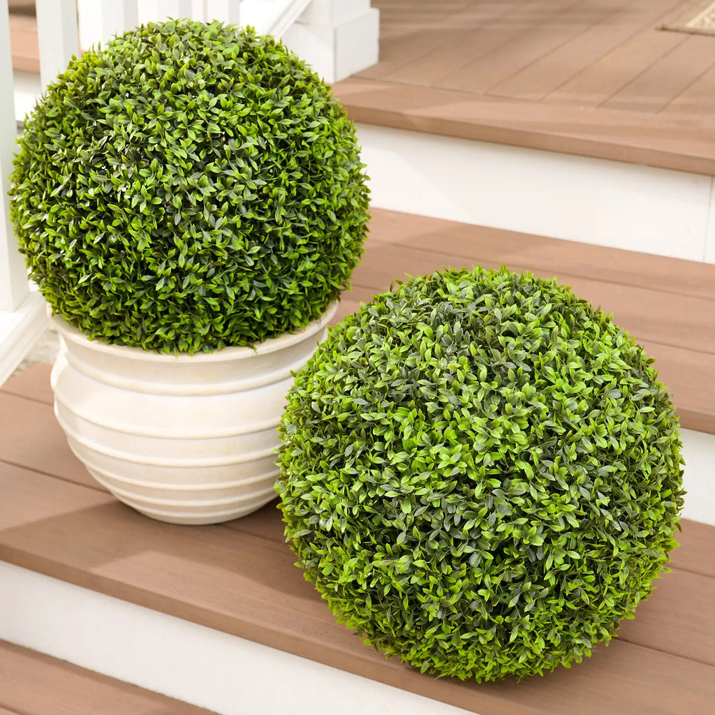 Wicker Park Set of 2 Oversized Faux Floral Spheres