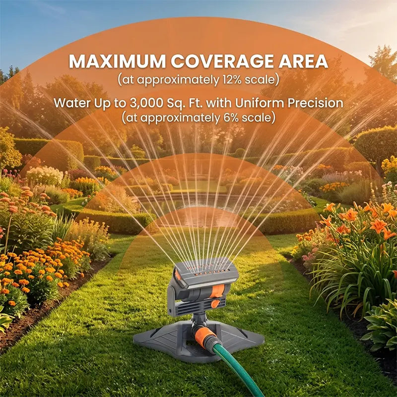Saker 16-Hole Garden Sprinkler (2-Pack) - 180° Rotating Automatic Irrigation Device