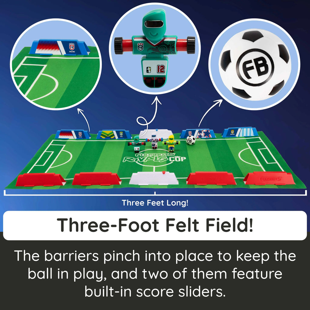 International-Themed Foosbots Soccer Game with Stadium