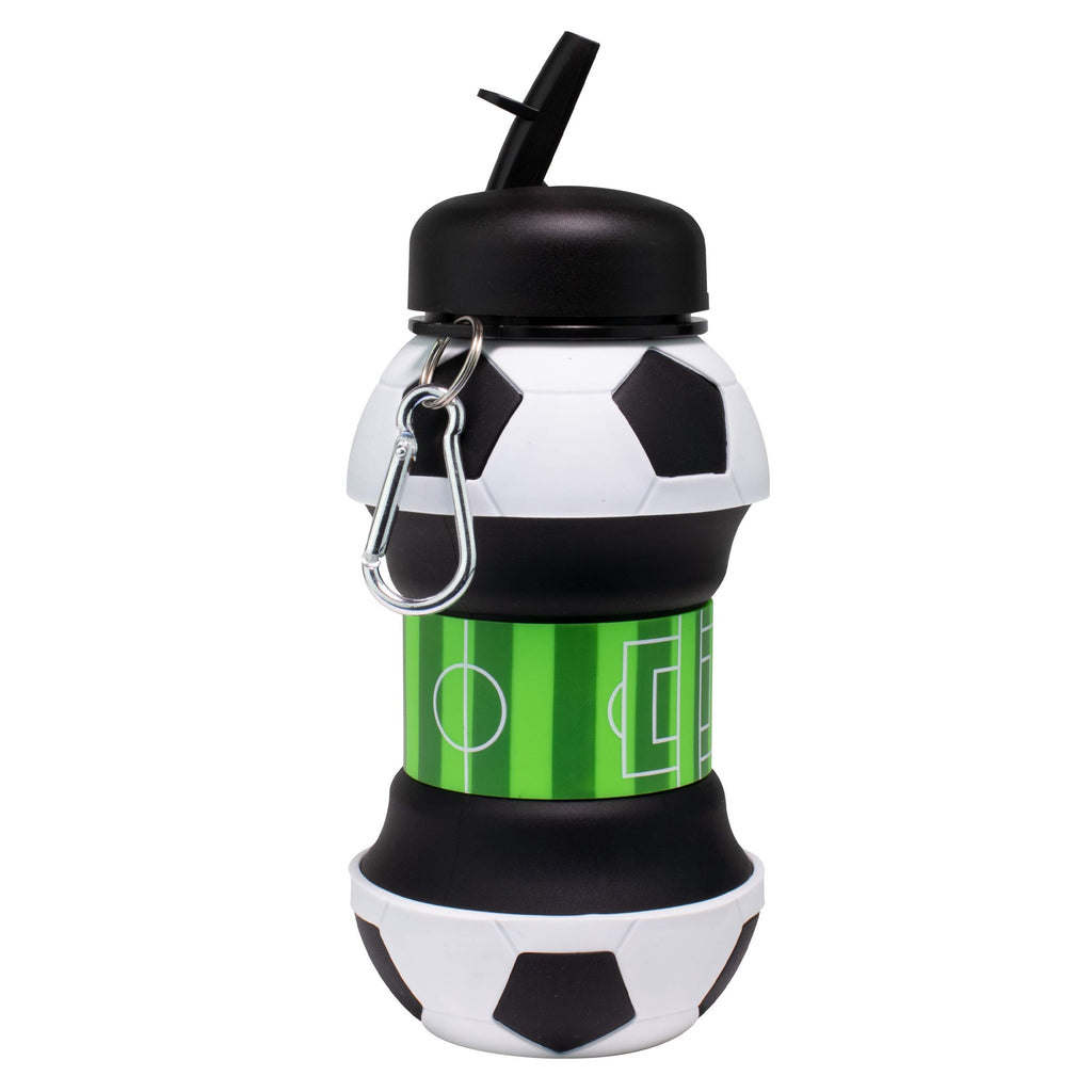 Art Collapsible Silicone Soccer Ball Water Bottle