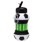 Art Collapsible Silicone Soccer Ball Water Bottle