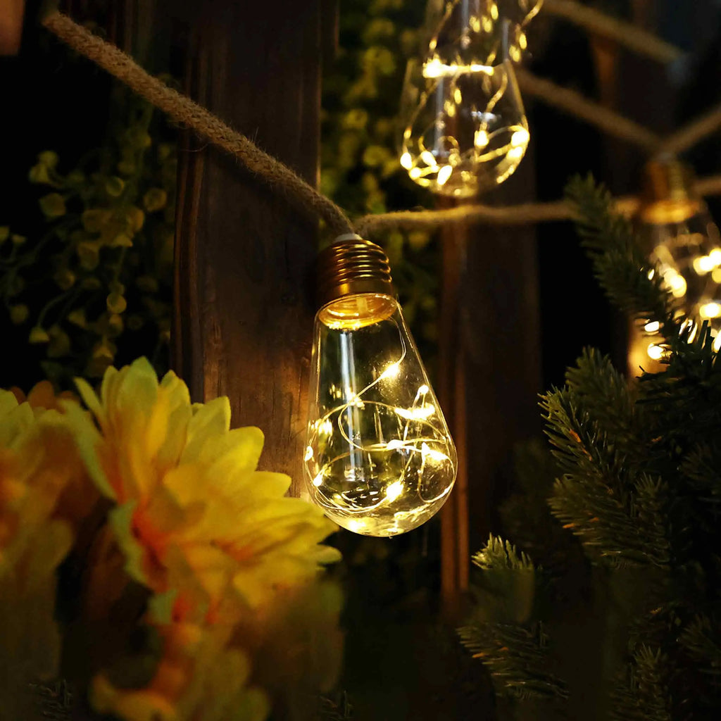 Outdoor backyard waterproof solar string lights-16 shatterproof bulbs, 26-foot
