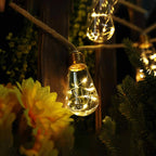 Outdoor backyard waterproof solar string lights-16 shatterproof bulbs, 26-foot