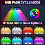 Bright LED Solar Lights Outdoor Waterproof 8 Fixed Colors & RGB Color Changing