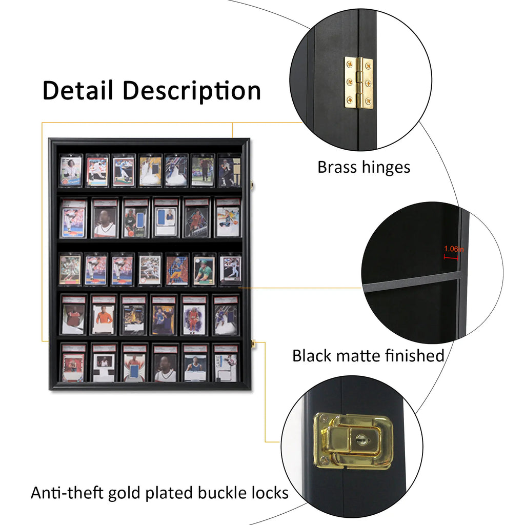 35 Graded Sports Card Display Frame