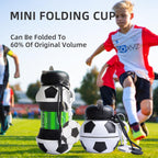 Art Collapsible Silicone Soccer Ball Water Bottle