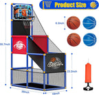 Kids Arcade Basketball Hoop Toy with 4 Balls