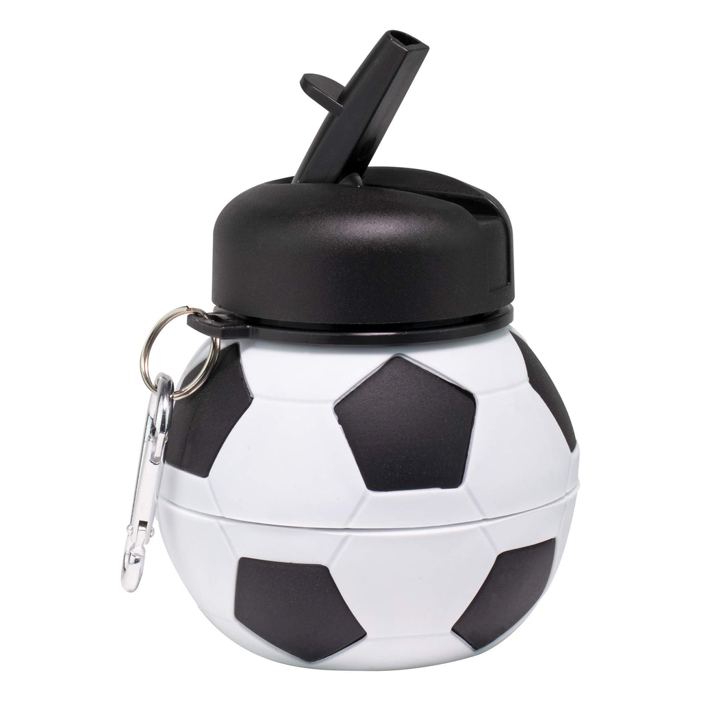 Art Collapsible Silicone Soccer Ball Water Bottle