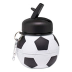 Art Collapsible Silicone Soccer Ball Water Bottle