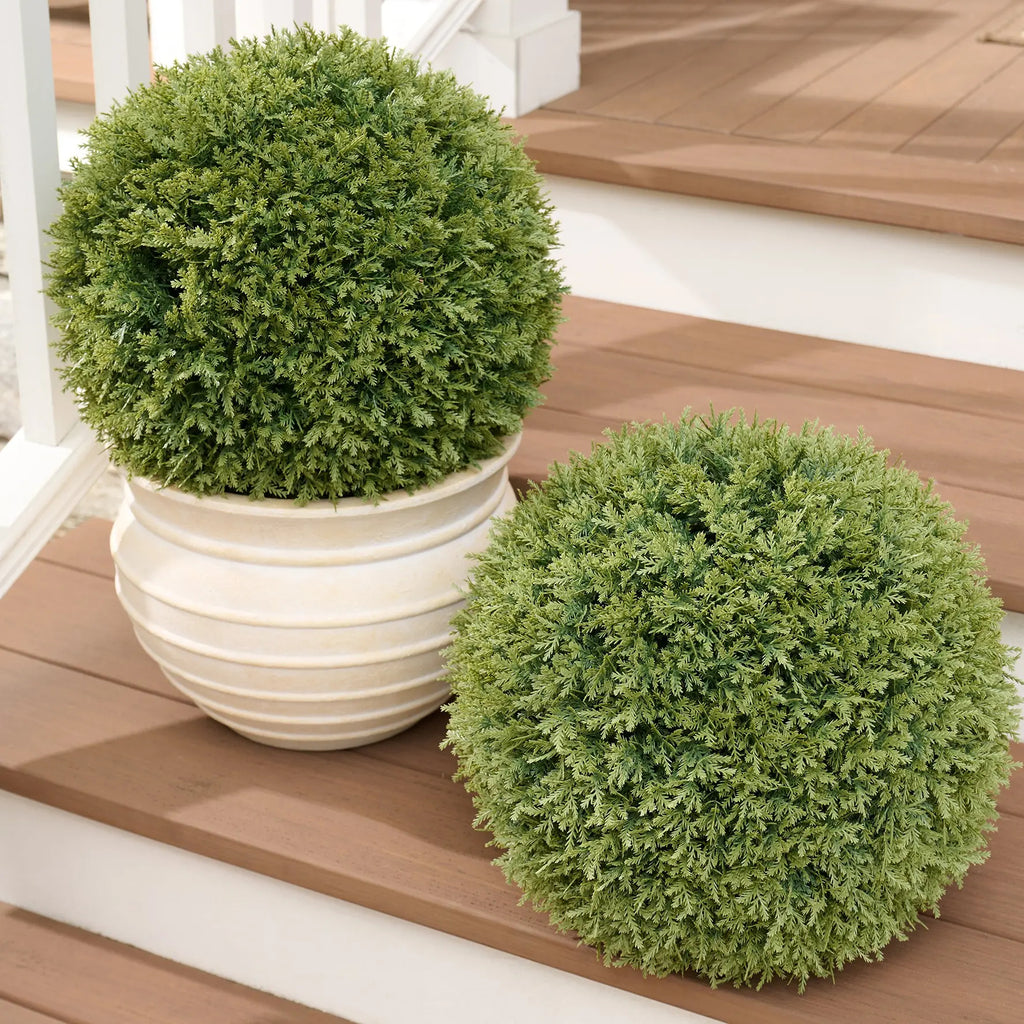 Wicker Park Set of 2 Oversized Faux Floral Spheres