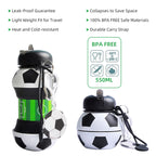Art Collapsible Silicone Soccer Ball Water Bottle