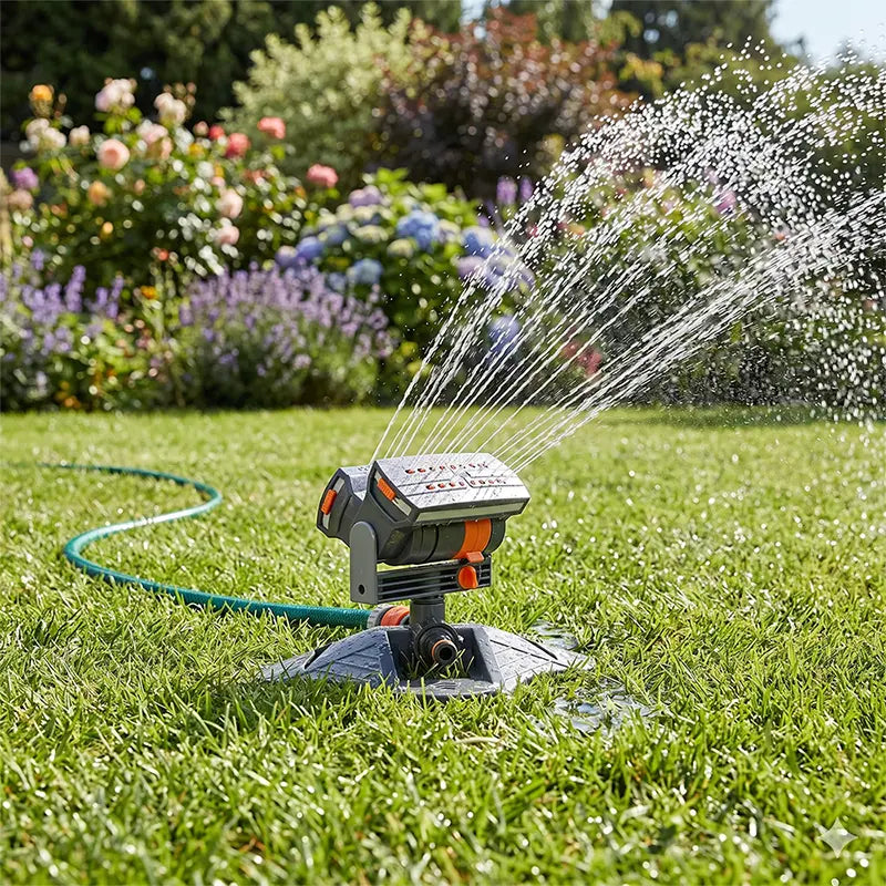 Saker 16-Hole Garden Sprinkler (2-Pack) - 180° Rotating Automatic Irrigation Device