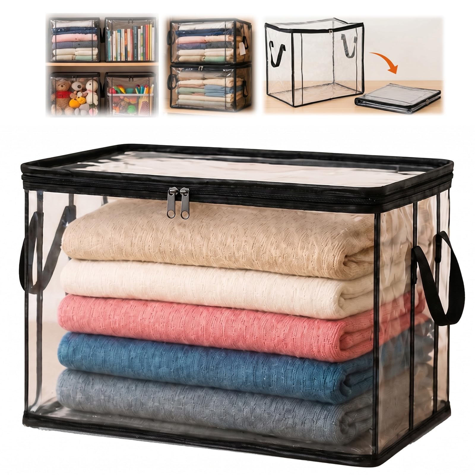 Extra Large Clear Pvc Storage Bags with Zipper Handles