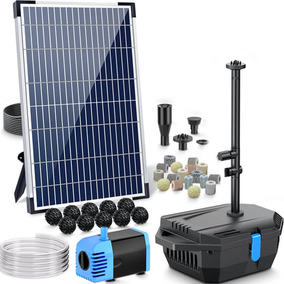 Solar Pond Filter Fountain with Battery
