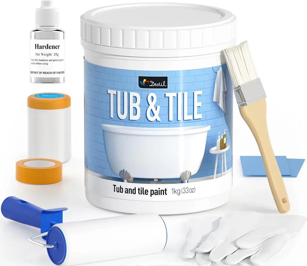 Tile Paint Tub and Tile Refinishing Kit with Tools