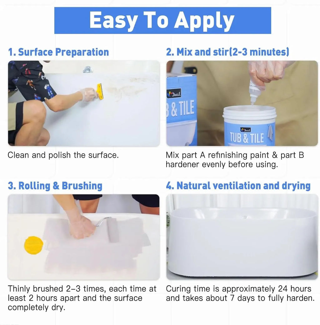 Tile Paint Tub and Tile Refinishing Kit with Tools