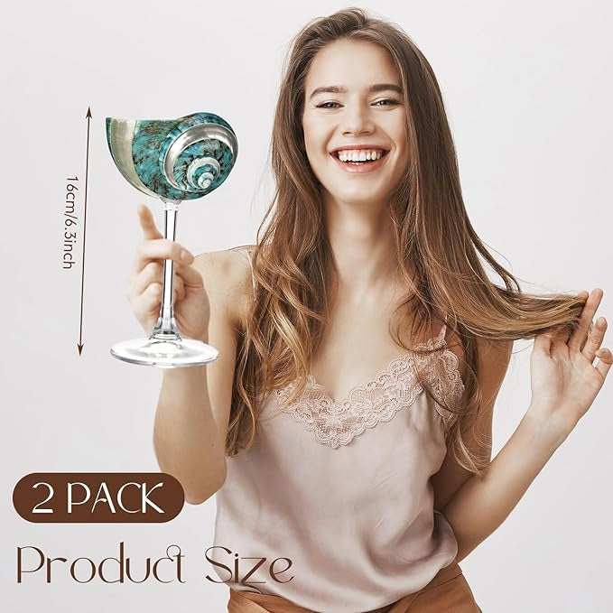 Green Conch Martini Cocktail Goblets