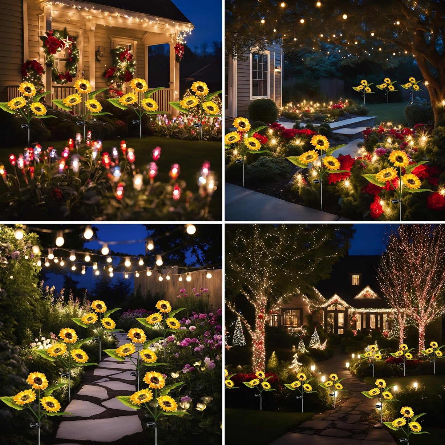 Outdoor Decor Solar Flower Lawn Patio Lights