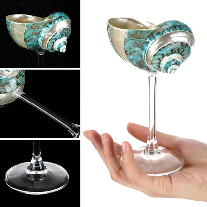 Green Conch Martini Cocktail Goblets