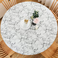 Round Vinyl Fitted Tablecloth with Flannel Backing