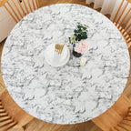 Round Vinyl Fitted Tablecloth with Flannel Backing