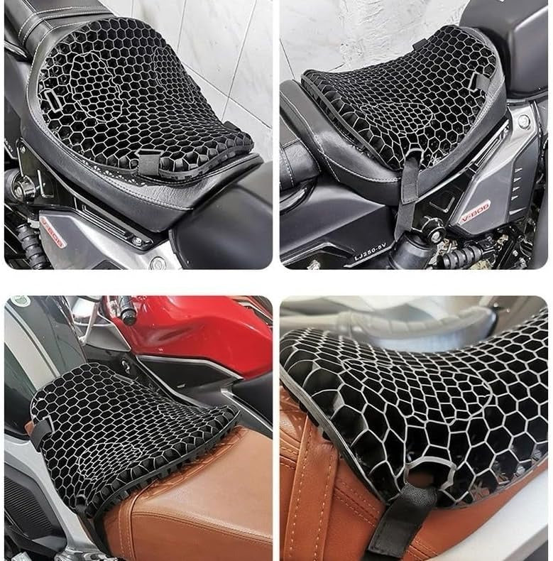 Universal Motorcycle Gel Seat Cushion 3D Honeycomb Shock Absorbing Seat