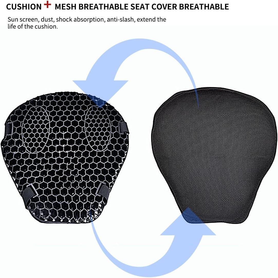 Universal Motorcycle Gel Seat Cushion 3D Honeycomb Shock Absorbing Seat