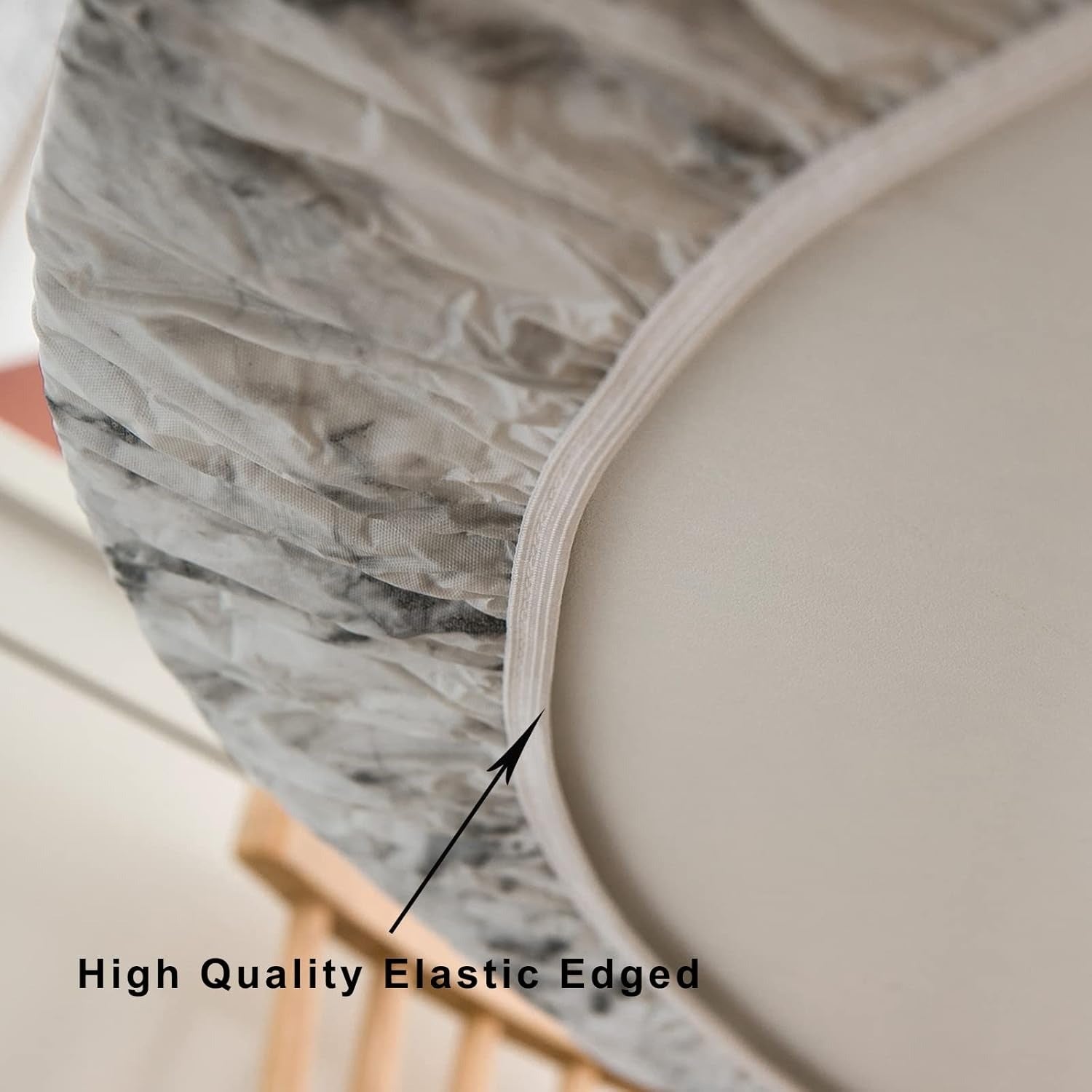 Round Vinyl Fitted Tablecloth with Flannel Backing