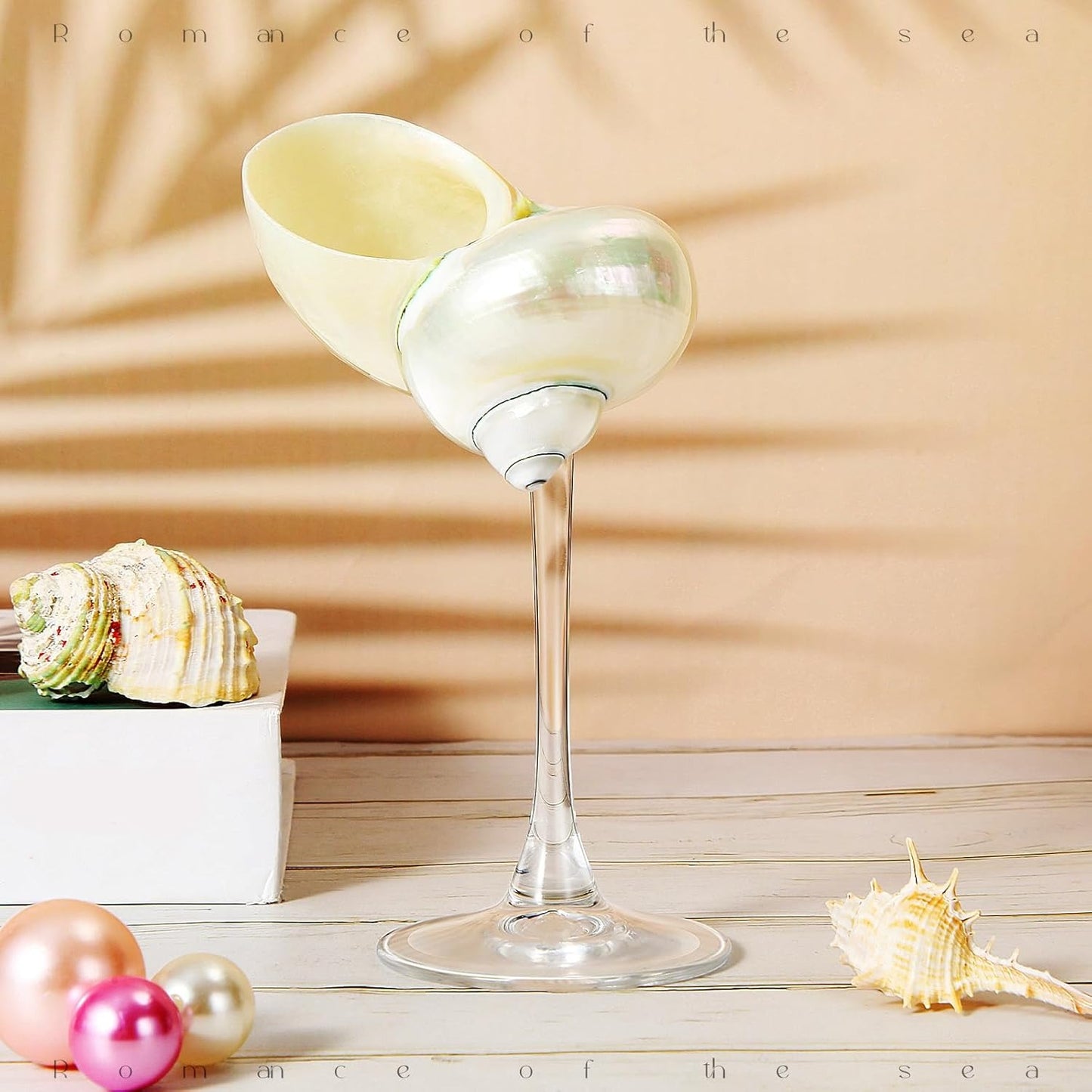 Green Conch Martini Cocktail Goblets