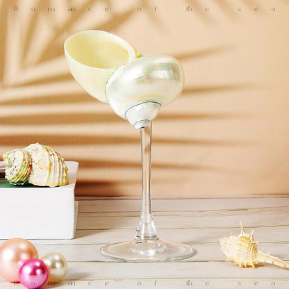 Green Conch Martini Cocktail Goblets