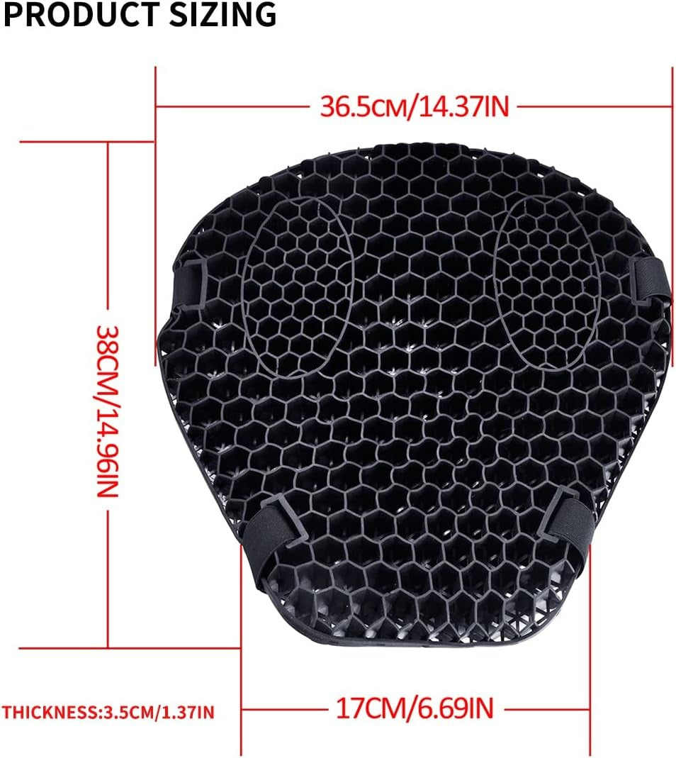 Universal Motorcycle Gel Seat Cushion 3D Honeycomb Shock Absorbing Seat
