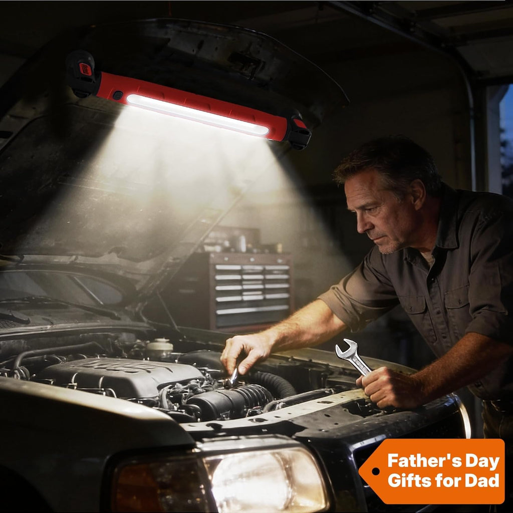 Under Hood Work Light Bar, 3000LM LED Magnetic Light Bar with Hooks