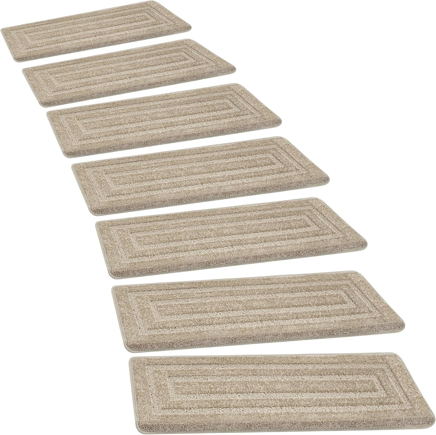 Bullnose Carpet Stair Treads Set Tape Free Non-Slip