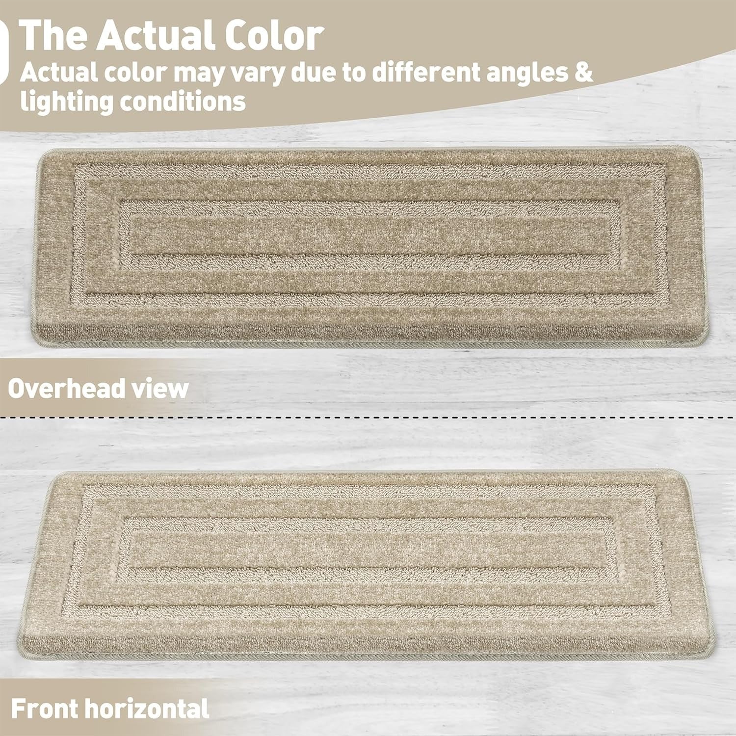 Bullnose Carpet Stair Treads Set Tape Free Non-Slip