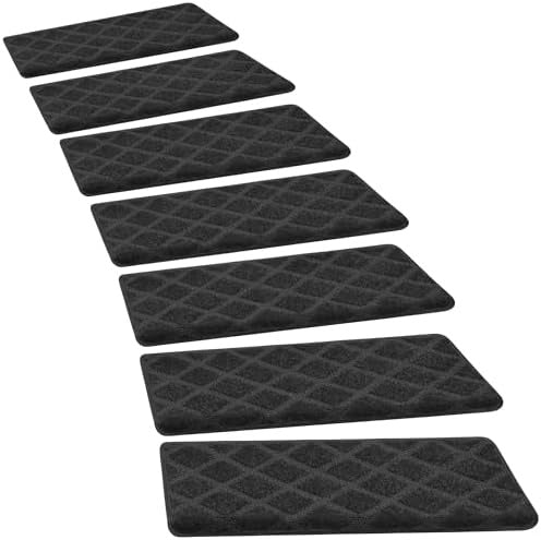 Bullnose Carpet Stair Treads Set Tape Free Non-Slip