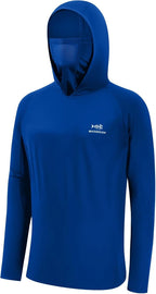 Men’s Long Sleeve Fishing Shirt with Mask UV Neck